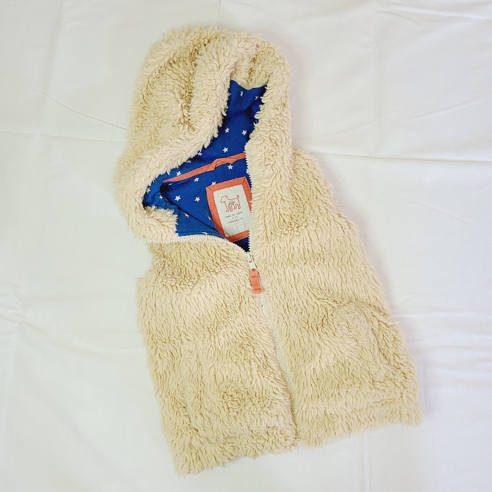 Mini Boden Faux Fur Hooded Vest